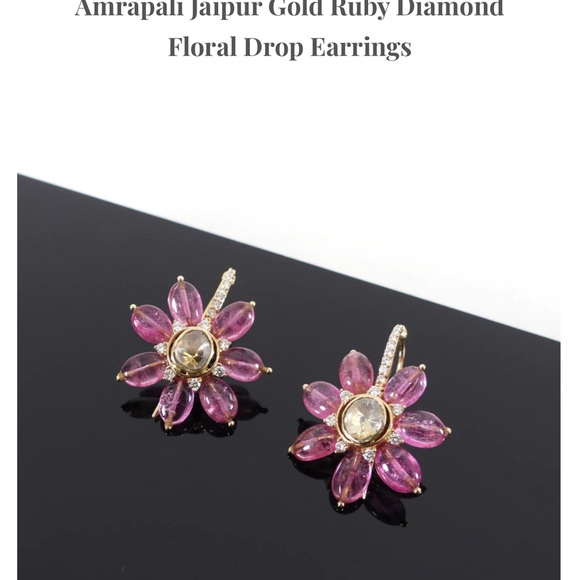 Pristine Condition Amrapali Jaipur Diamond & Ruby Earrings - Picture 3 of 10